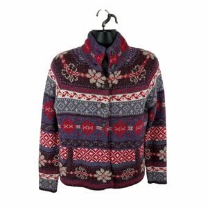 Royal Robbins Mystic Canyon Cardigan Dewberry Knit Alpaca Blend Size Medium